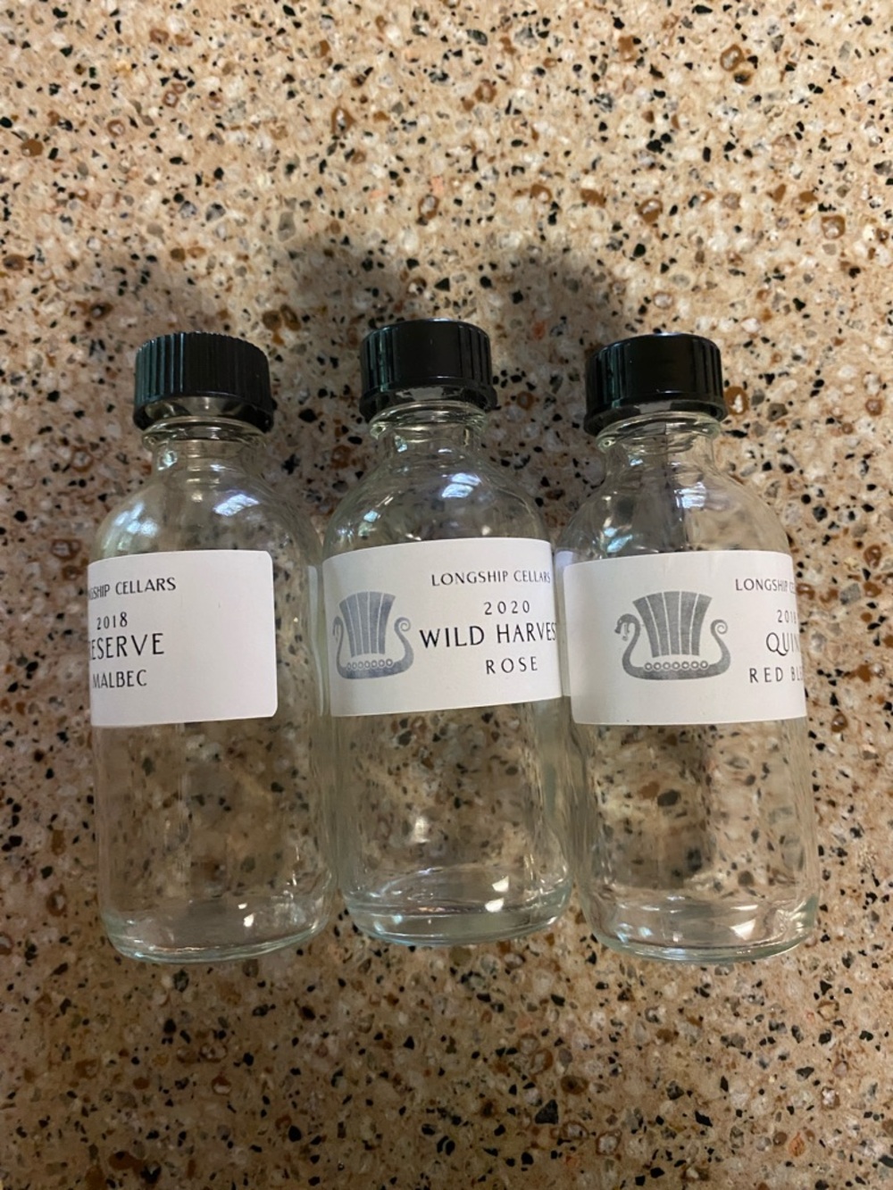 Clear Glass Bottles with Black Cap - Clear Glass / Mini Vases